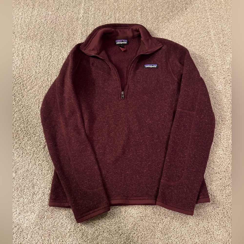 Patagonia Better Sweater 1/4 Zip Pullover Burgundy Heather Fleece Women’s Small